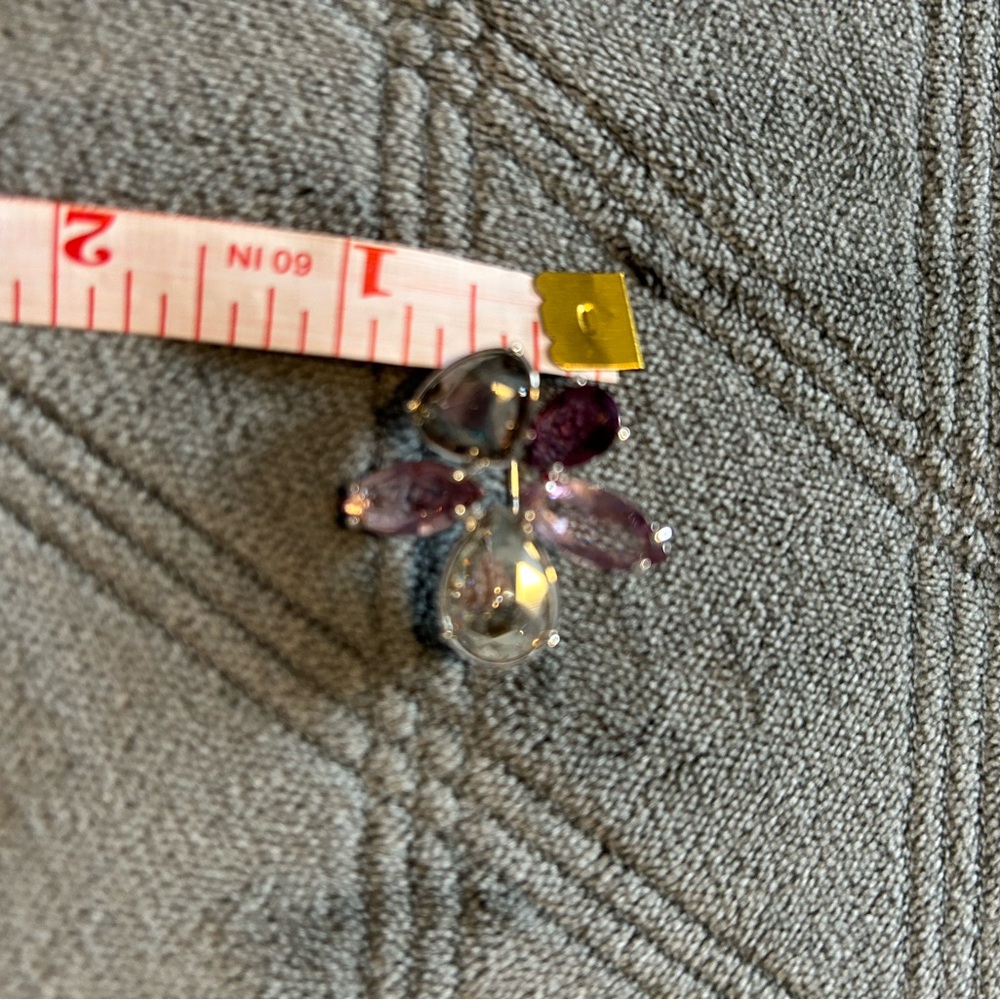 Swarovski Crystal Pin - Silver with Purple Crystals - Picture 4 of 5